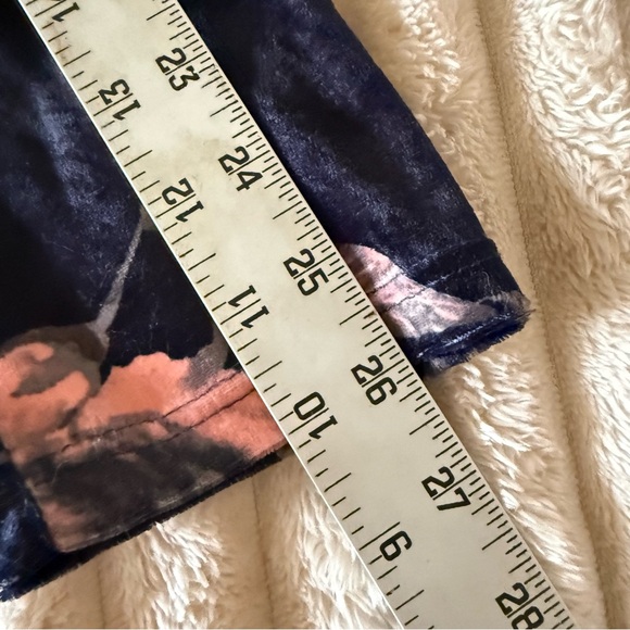 Pinkblush Navy Velvet Maternity Long Sleeve Floral Bodycon Dress with Pink Roses - Picture 5 of 6